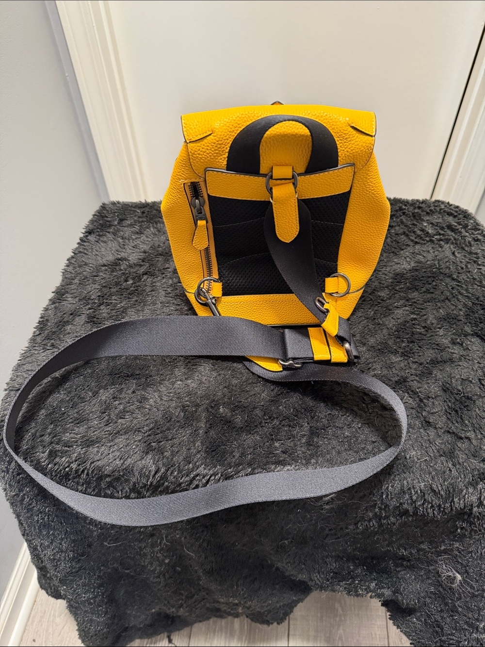 Coach Yellow Pebbled Leather Mini Backpack - Picture 2 of 3